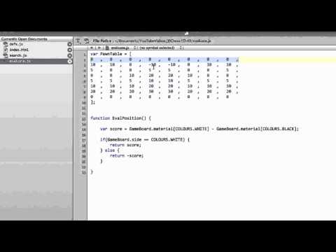 Programming A Chess Engine In Pure Javascript Part 43 - Search Implementation #3 - Evaluation (1)