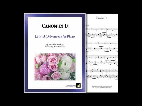 "Canon in D" by Pachelbel arranged for Level 5 Piano Solo by Mizue Murakami from Galaxy Music Notes
