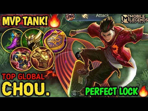 MVP Tank!! Top Global Chou Perfect Lock Enemy! - Best Build Chou Tank 2022 - Mobile Legends
