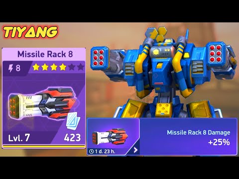 Missile Rack 8 Double Boost With Orion and Modifier | Mech Arena