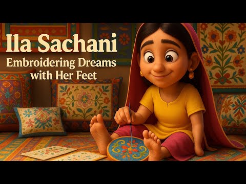 Ila Sachani –Embroidering Dreams with Her Feet |Class 6 English (CBSE)Culture & Tradition |Animation