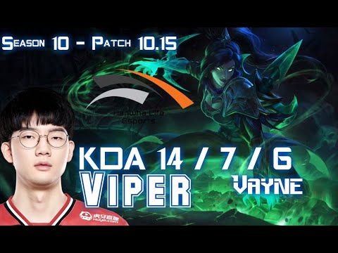 HLE Viper VAYNE vs MISS FORTUNE ADC - Patch 10.15 KR Ranked