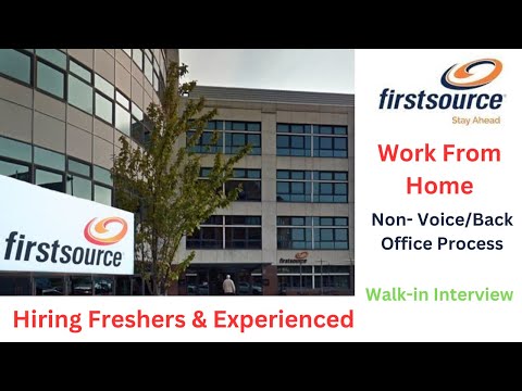 Firstsource Jobs | Work Hrom Home Jobs 2023 | Hiring for Non Voice Jobs Back Office Jobs