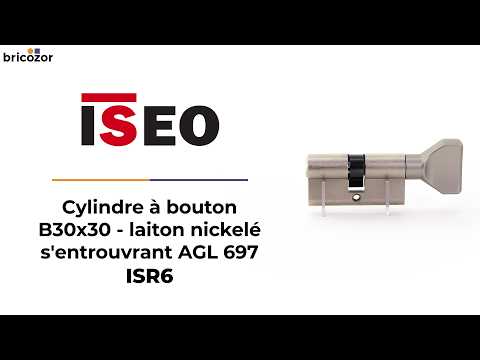 Cylindre à bouton s'entrouvrant sur variure AGL 697 laiton nickelé mat - ISR6 ISEO