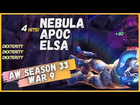 AW Season 33, War 9 SSx-1 vs. CIRR - Apoc, Nebula, Elsa - Marvel Contest of Champions