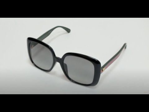Gucci Web GG0714SA 001 Sunglasses Women's Black-Green/Grey