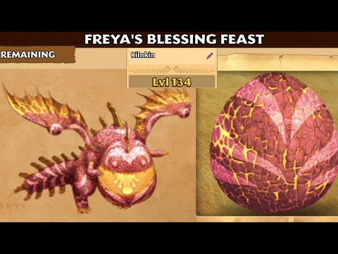 FREYA'S BLESSING FEAST Prize "Kilkin" Max Level 134 - New Exclusive Eruptodon - Dragons:Rise of Berk