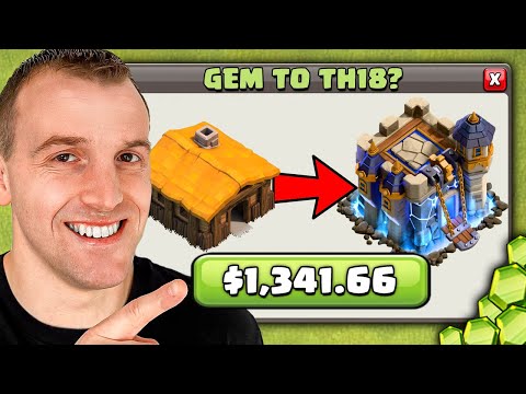 Can I Gem from TH1 to TH18 in 1 Hour?