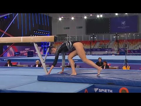 Maria Agafonova struggles on beam Final - Russian Championships 2025