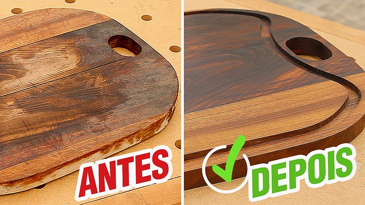 Watch Now Como reformar tábua de corte com verniz atóxico Como reformar tábua de corte com verniz atóxico