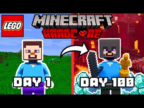I Built 100 days in LEGO Minecraft Hardcore...