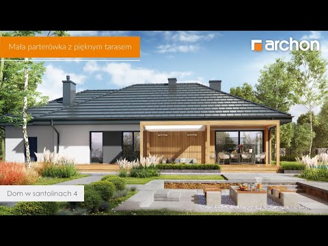 Dom w santolinach 4 – Mała parterówka z pięknym tarasem I ARCHON+ Projekty Domów