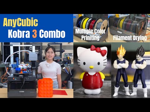 Anycubic Kobra 3 Combo 3D-Drucker: Drucken mit mehreren Filamenten, Filamenttrockner, Druck von b...