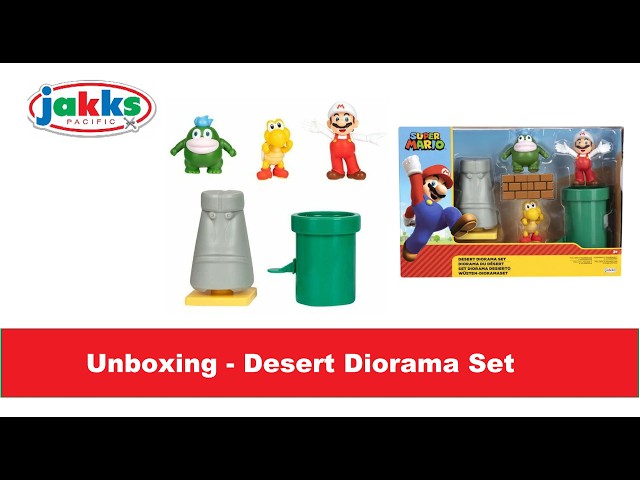 Vídeo relacionado con Nintendo Super Mario – Diorama Mazmorras con 3 Figuras 6 cm y 2 Accesorios Accionables – La Tubería y las Bolas de Fuego son Accionables – Juguete para Niños 3 años +