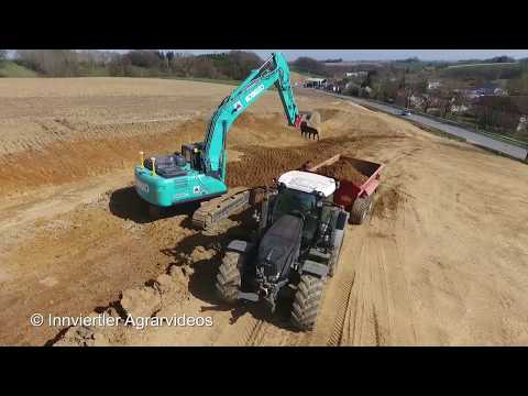 Baustelle XXL/ Fendt 828 Black Beauty/ 6 Traktoren/ 2 Bagger