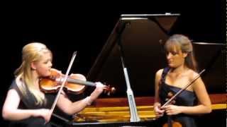 Leaving Lerwick Harbour, Nicola Benedetti and Shannah Grant