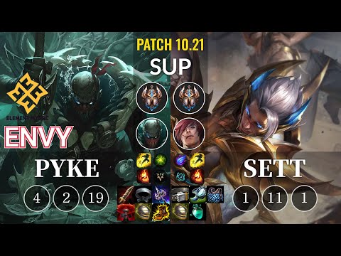 EM Envy Pyke vs Sett Sup - KR Patch 10.21