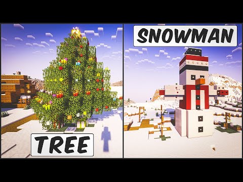 EPIC Minecraft Winter Builds: Snowman House & Christmas Tree!