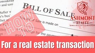 Need a bill of sale for personal property on a real estate sale?