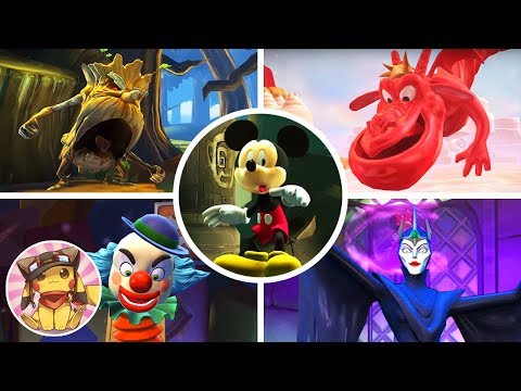 Castle of Illusion Starring Mickey Mouse - All Bosses (With Cutscenes) [1080p]