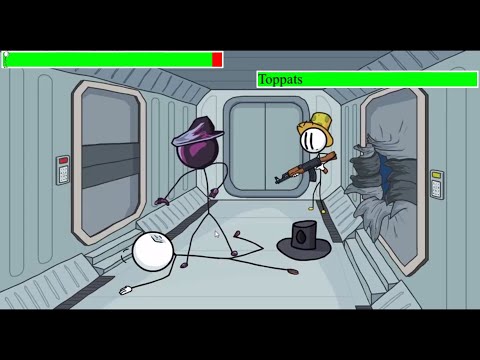 Henry Stickmin (Free Man) with Healthbars