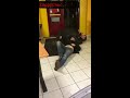A fight breaks out in a fast food A fight breaks out in a fast food