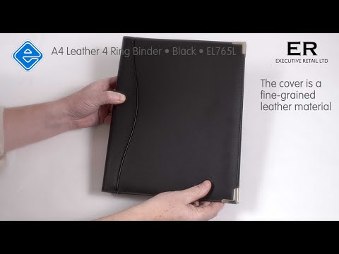 Executive Leather A4 Ring Binder - Silver Corners EL765L