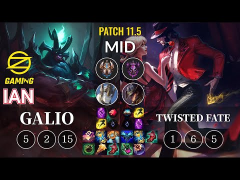 OZ Ian Galio vs Twisted Fate Mid - KR Patch 11.5