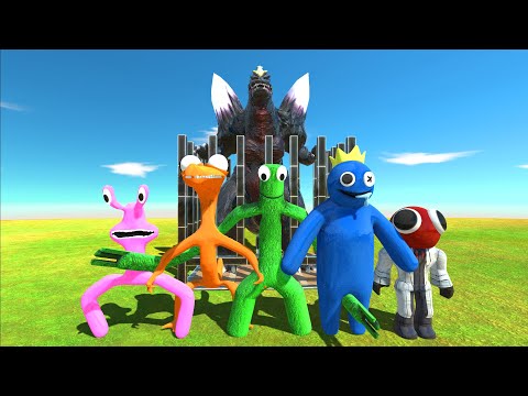 Rainbow Friends Help Space Godzilla Escape The Cage - Animal Revolt Battle Simulator