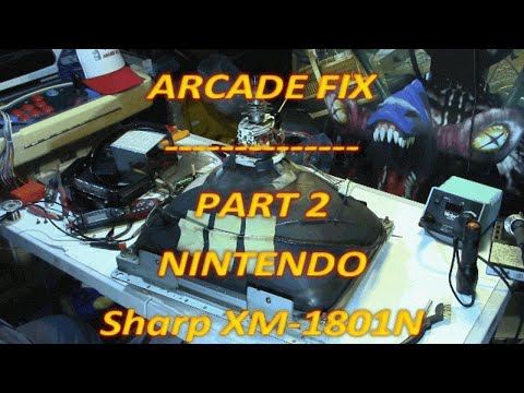 Sams Arcade Fix Part 2 NINTENDO Sharp XM 1801N Red Tent Monitor taking the yoke apart