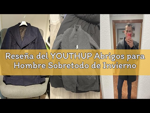 Vídeo relacionado con YOUTHUP Abrigos para Hombre Sobretodo de Invierno de Lana Trenca Abrigo Slim Fit Chaqueta, Rojo(Diseño 2), XS