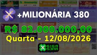 Resultado da +Milionária 380, Quarta-feira, 12/08/2026