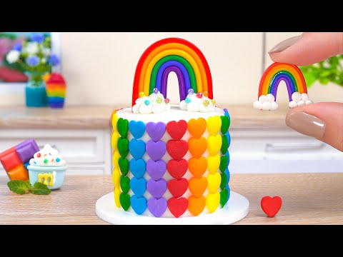 Sweet Rainbow Cake 🌈 Satisfying Miniature Rainbow Cake Decorating Recipe 🍫 Mini Cakes