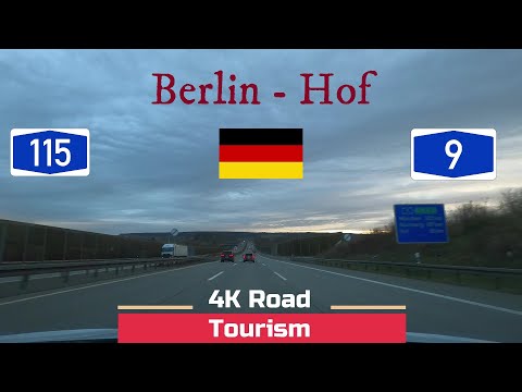 Driving in Germany from Berlin to Hof on A9