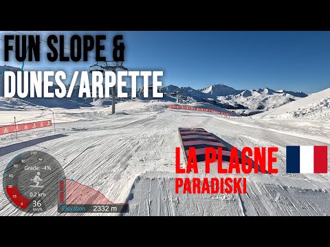 [4K] Skiing La Plagne - Bellecôte, Fun Slope & Dunes/Arpette (Blue), Paradiski France, GoPro HERO11