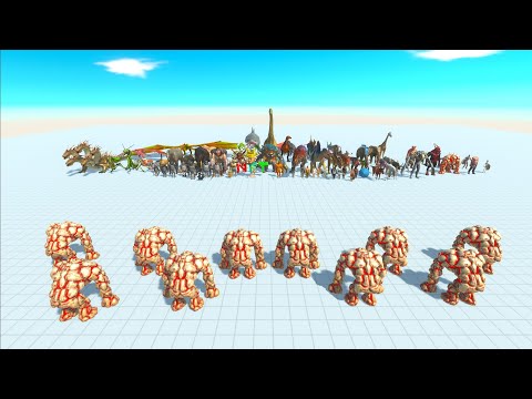 10 Lava Golem vs Factions animal revolt battle simulator