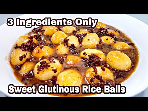 Only 3 Ingredients! Sweet Glutinous Rice Balls Recipe | Kalamay sa Latik & Palitaw sa Latik Tutorial