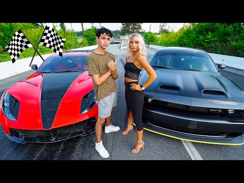 HOT GIRL RACED ME! (Ferrari 812 Superfast vs Hellcat Redeye)