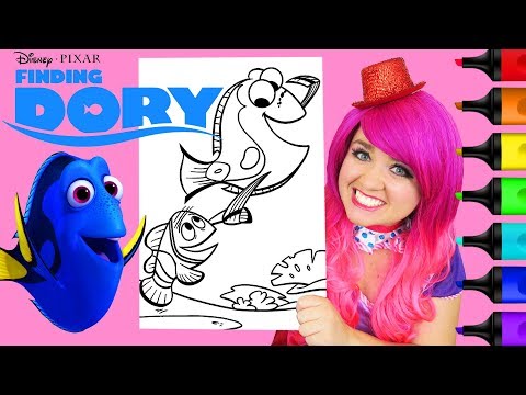 Coloring Dory & Marlin Finding Nemo Coloring Page Prismacolor Paint Markers | KiMMi THE CLOWN Video