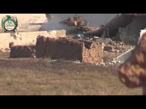 استهدف مقرات النظام في قرية كفر باسين بالدبابات من قبل دبهة الإنقاذ الإسلامية في ريف إدلب