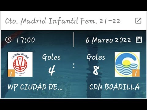 INFANTIL FEMENINO WP CIUDAD DE RIVAS VS CDN BOADILLA 06/03/2022