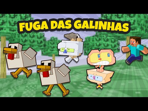 Capa de Mongo e Drongo e a FUGA DAS GALINHSA em Minecraft com Steve e Zongo! 🧊