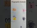fingerprint animals art/fingerprint drawing #fingerprintart #simplepainting #shorts