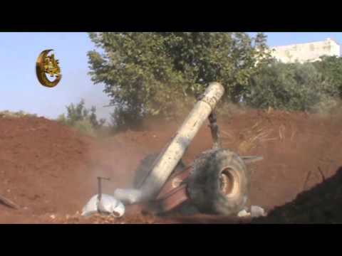 استهداف مقرات قوات النظام في منطقة الشيحة في ريف حماة بواسطة مدفع محلي الصنع من قبل غرفة عمليات بدر الشام