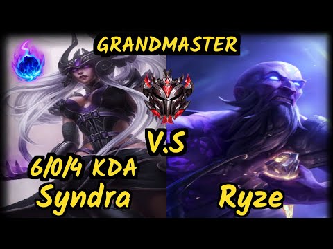 Abbedagge (SYNDRA) vs RYZE - 6/0/4 KDA MID GAMEPLAY - EUW Ranked GRANDMASTER