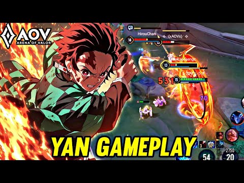 AOV : YAN/TANJIRO GAMEPLAY | HINOKAMI KAGURA - ARENA OF VALOR LIÊNQUÂNMOBILE ROV