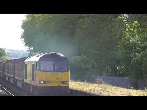 Colas 60076  Chirk to Exeter riverside yard empty log carriers