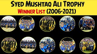 Syed Mushtaq Ali Trophy 2006-2021 Winner List #syedmustaqalitrophy #tamilnadu #smat