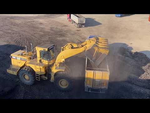 Caterpillar 990 Wheel Loader Loading Coal On Lorries - S.G.M Melidis