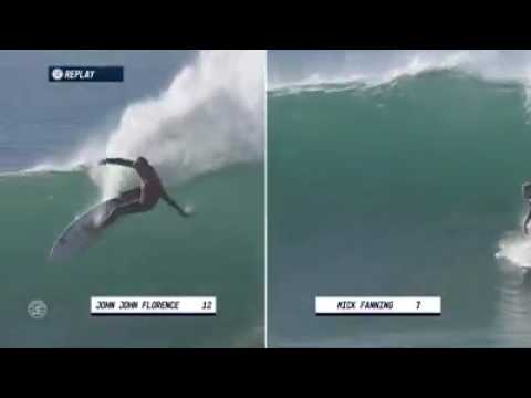 John John Florence and Mick Fanning's surfing technique